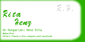 rita henz business card